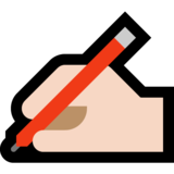 写字的手:浅肤色emoji素材一 160x160像素