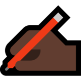 写字的手:深色肤色emoji素材一 160x160像素