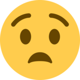 忧虑困惑的脸emoji素材一 160x160像素