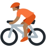 个人骑车:中等深色肤色emoji素材一 160x160像素