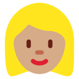 女性:中等肤色,金发emoji素材一 160x160像素