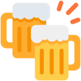 叮当作响的啤酒杯、碰杯emoji素材一 160x160像素