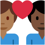 情侣: 男人男人较深肤色中等-深肤色emoji素材一 160x160像素