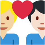 情侣: 男人男人较浅肤色中等-浅肤色emoji素材一 160x160像素