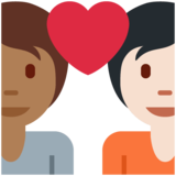 情侣: 成人成人中等-深肤色较浅肤色emoji素材一 160x160像素