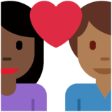情侣: 女人男人较深肤色中等-深肤色emoji素材一 160x160像素