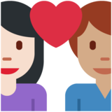 情侣: 女人男人较浅肤色中等肤色emoji素材一 160x160像素