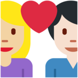 情侣: 女人男人中等-浅肤色较浅肤色emoji素材一 160x160像素