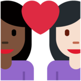 情侣: 女人女人较深肤色较浅肤色emoji素材一 160x160像素