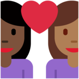 情侣: 女人女人较深肤色中等-深肤色emoji素材一 160x160像素