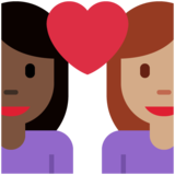 情侣: 女人女人较深肤色中等肤色emoji素材一 160x160像素
