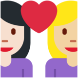 情侣: 女人女人较浅肤色中等-浅肤色emoji素材一 160x160像素