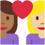 情侣: 女人女人中等-深肤色中等-浅肤色emoji素材一 160x160像素