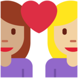 情侣: 女人女人中等肤色中等-浅肤色emoji素材一 160x160像素