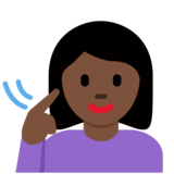 聋哑妇女:深色肤色emoji素材一 160x160像素
