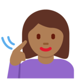 聋哑妇女:中黑肤色emoji素材一 160x160像素