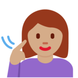 聋哑妇女:中等肤色emoji素材一 160x160像素