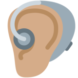 带助听器的耳朵:中等肤色emoji素材一 160x160像素