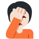 单手捂脸的人:浅肤色emoji素材一 160x160像素