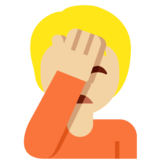 单手捂脸的人:中等浅肤色emoji素材一 160x160像素