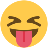 眯眼伸舌头笑脸emoji素材一 160x160像素