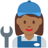 女机械工:中等深色肤色emoji素材一 160x160像素