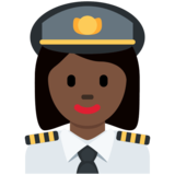 女飞行员：深色肤色emoji素材一 160x160像素