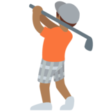 个人高尔夫:中等深色肤色emoji素材一 160x160像素