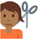 理发师:中等深色肤色emoji素材一 160x160像素