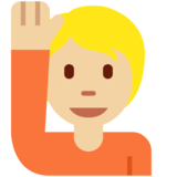 举手:中浅肤色emoji素材一 160x160像素