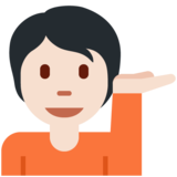 单手举起的人:浅肤色emoji素材一 160x160像素