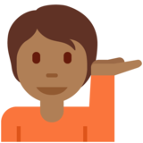 单手举起的人:中黑肤色emoji素材一 160x160像素