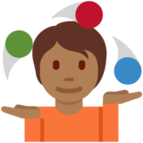 玩杂耍的人:中等深色肤色emoji素材一 160x160像素