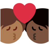 亲吻: 成人成人较深肤色中等-深肤色emoji素材一 160x160像素