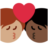亲吻: 成人成人较深肤色中等肤色emoji素材一 160x160像素