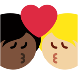 亲吻: 成人成人中等-浅肤色较深肤色emoji素材一 160x160像素