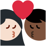 亲吻: 女人男人较深肤色较浅肤色emoji素材一 160x160像素