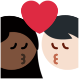 亲吻: 女人男人较浅肤色较深肤色emoji素材一 160x160像素