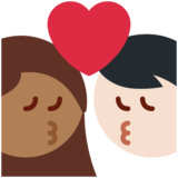 亲吻: 女人男人较浅肤色中等-深肤色emoji素材一 160x160像素