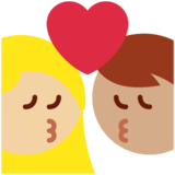 亲吻: 女人男人中等肤色中等-浅肤色emoji素材一 160x160像素