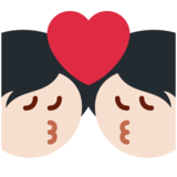 亲吻: 较浅肤色emoji素材一 160x160像素