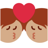 亲吻: 中等肤色emoji素材一 160x160像素