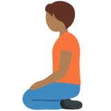 下跪者:中黑肤色emoji素材一 160x160像素