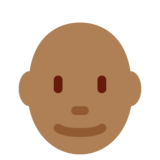 男士:中黑肤色,秃顶emoji素材一 160x160像素