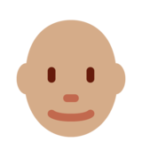 男士:中等肤色,秃顶emoji素材一 160x160像素