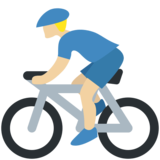 男子自行车运动：中浅肤色emoji素材一 160x160像素