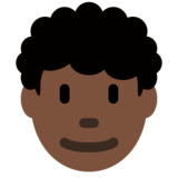 男士:深色肤色,卷发emoji素材一 160x160像素
