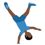 侧手翻的男人:深色肤色emoji素材一 160x160像素