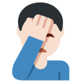 单手捂脸的男人:浅肤色emoji素材一 160x160像素
