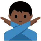 打“不”手势的男人:深色肤色emoji素材一 160x160像素